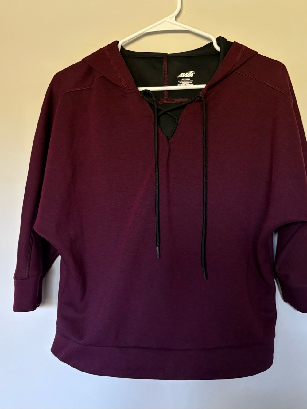 Avia Women's Burgundy Lace-Up Hooded Sweater